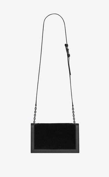 Book Bag Satcheltasche aus schwarzem Leder und Veloursleder